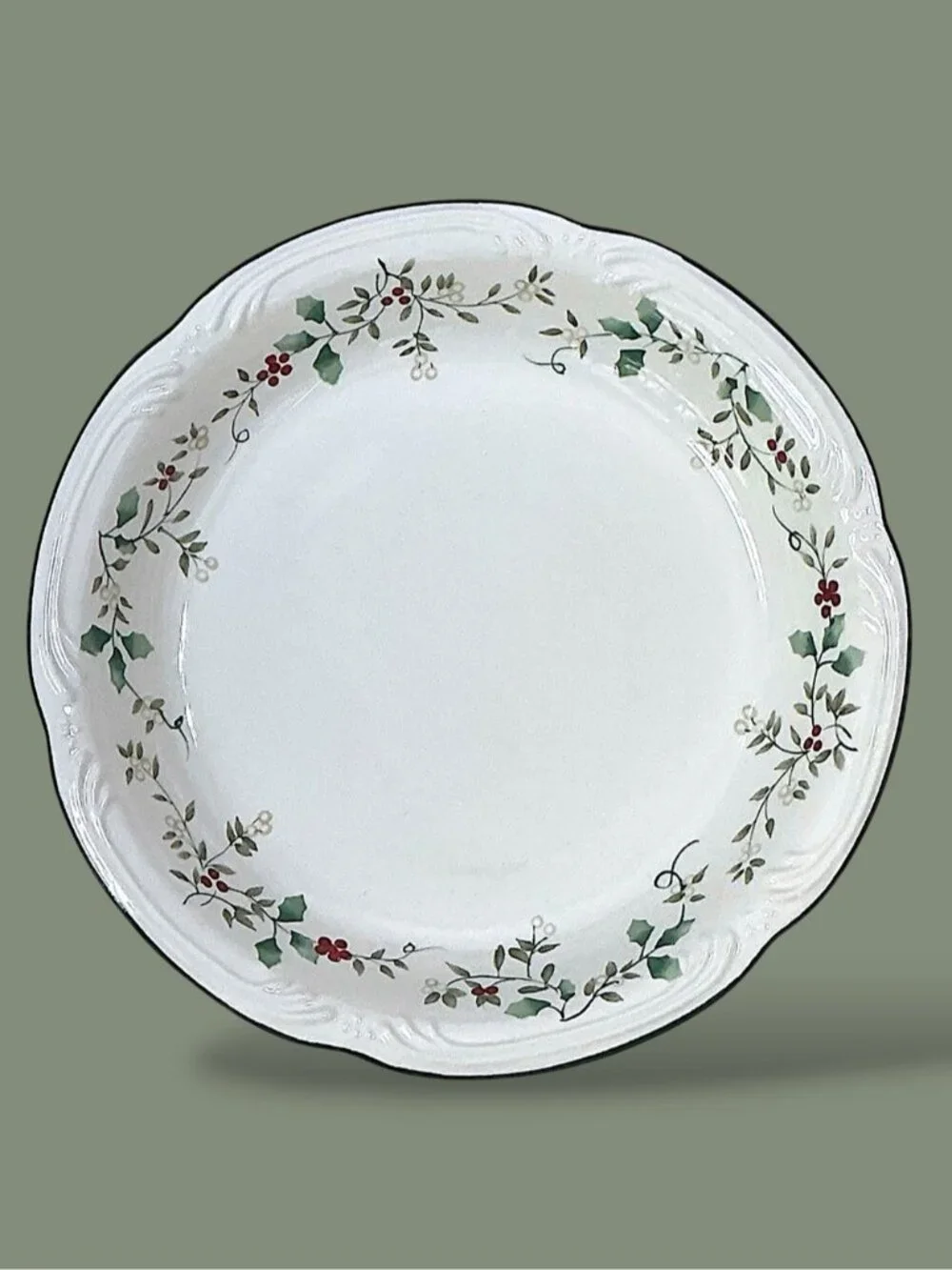 Pfaltzgraff Winterberry Perfect Pie Plate 10 1/2” Cardinal Pie Bird Retired NIB